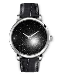 SPRAWL Aanalog Fashion Series Silver Ladies Watches of Genuine Black Leather Strap,Unique Wrist Watch for Women Girls Designed with Stars of Heaven
