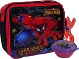 Spider Man Web-Head Lunch Box Snack Container + Fork & Spoon Set