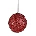 Fancy Red Hot Holographic Glitter Drenched Christmas Ball Ornament 3"