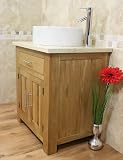 Solid Light Oak Bathroom Vanity Set White Marble Sink 502-MB-WM026