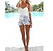 Teeta(TM)Women's Strap V-neck Backless Lace Floral Shorts Jumpsuit Rompers