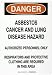 Brady 74520 14" Width x 20" Height B-120 Premium Fiberglass, Black and Red on White Chemical and Hazardous Materials "Danger" Sign, Legend "Asbestos Cancer and Lung Disease Hazard Authorized Personnel Only Respirators and Protective Clothing are Required in this Area"