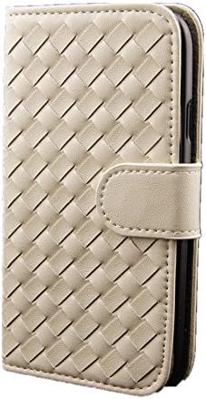 PU Leather Weave Cellphone Holder Screen Protectors Case for iPhone 6 (Beige)