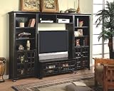 Antique Black Finish Media Suite Entertainment Center