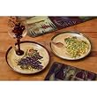 Wine Glass Appetizer Plates w/ Grape Design- Set/2