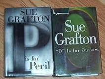 Lot of 2 Sue Grafton (P Is for Peril & O Is for Outlaw)(hardback Books 1st Edtion Ex Library)