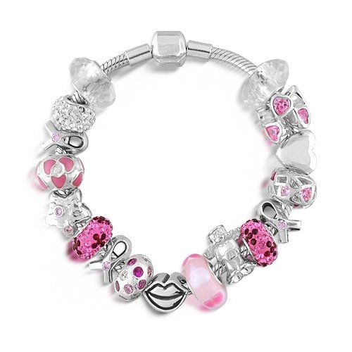Honoring Breast Cancer awareness, these inspirational beads and charms that fit Pandora bracelets come together on 3mm Snake Chain provide solidarity to a very important cause.  Breast cancer awareness and survival is a year roun...