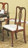 Review visiondecor Furniture  / Set of 2 Cherry Finish Wood Queen Anne Style Dining Arm Chairs