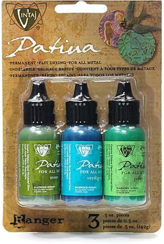 Ranger Vintaj Patina Kits (Weathered Copper) *** Product Description: Ranger Vintaj Patina Kits- Description: Weathered Copper- Unit: Pack Of 3- Color Set: Moss, Verdigris, Jadecreate Beautiful And Lasting Patina Effects With Vintaj Patina Kits F ***