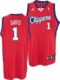 Men's Baron Davis #1 Los Angeles Clippers Embroidered NBA Swingman Basketball Jersey by Adidas (Red-(Size=SMALL)