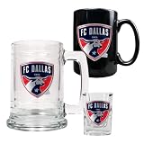 FC Dallas MLS 15oz Tankard, 15oz Ceramic Mug & 2oz Shot Glass Set - Primary Team Logo