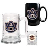 Auburn Tigers 15oz Tankard, 15oz Ceramic Mug & 2oz Shot Glass Set - Primary Logo NCAA College Athletics
