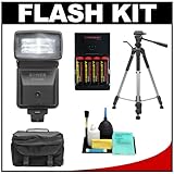 Bower SFD296S Digital Automatic Zoom Bounce Flash with Carrying Case + Trip ....