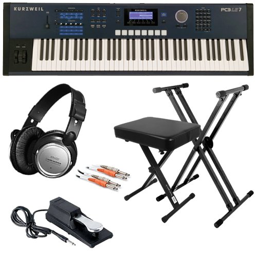 Kurzweil PC3LE7 Keyboard ESSENTIALS BUNDLE w/ Stand, Bench & Pedal