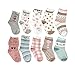 Deer Mum Little Girl Cute Fun Cotton Crew Socks(6 Pairs)