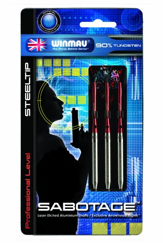 Winmau Sabotage 90% Tungsten Alloy Professional Level Steel Tip Darts (22-Gram) On Sale