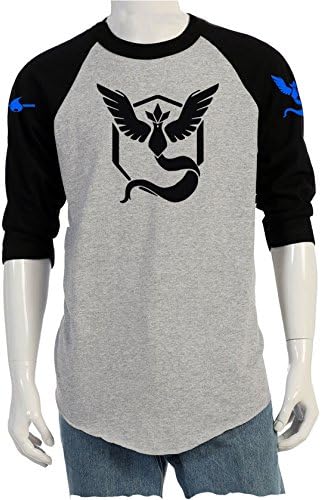 HJJQ Pokemon Go Team Valor Team Mystic Team Instinct Long Sleeve T-shirt (S, Blue)