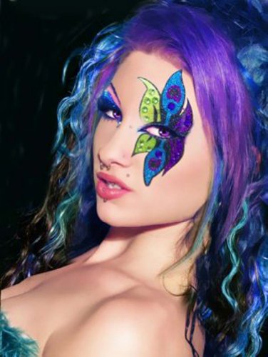Xotic Eyes Peacock Glitter Professional Eye Make up Costume Accessory