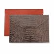 Large Crocodile Embossed Leather Envelope