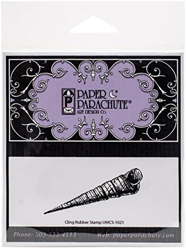 Paper Parachute UMCS1021 Long Sea Shell Cling Rubber Stamps, 2.5" by 1", Red