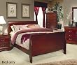 Cherry Finish California King Size Sleigh Bed