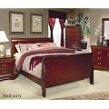 King Size Sleigh Bed Louis Philippe Style in Cherry Finish