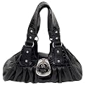 Parinda Cosmos Croco Embossed Handbag - Black