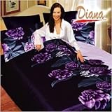 Diana 6 Piece Queen Duvet Cover Bedding Set in Violet