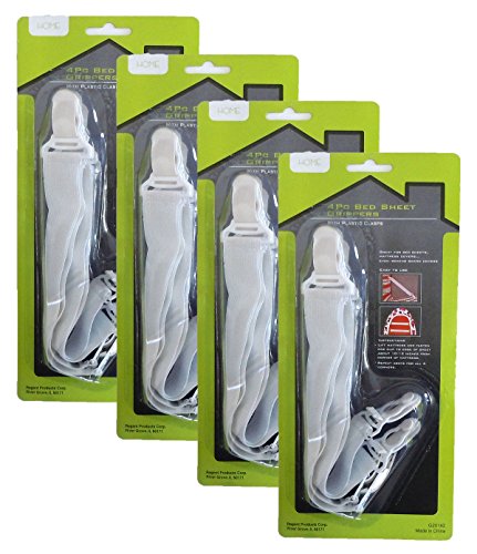Adjustable Bed Sheet Grippers (4 Packs of 4)