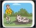 Decorated Mouse Pad with animals, body, individuals, individual, domestic, little, humans, person, dirty, piggy, human, boy, persons, shoat, people, child, animal, piglet