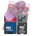 Secure Digital (SD) Multimedia Mobility Combo Kit of Sandisk 2GB microSD, SD Adapter, miniSD adapter and USB (Secure Digitial) SD High Speed Purple Color Card Reader / Writer