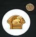 3 button / pin printed with armchair, dog, puppy