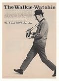 1964 Sony 4 inch TV Television Walkie-Watchie Print Ad