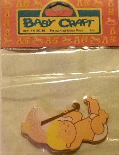 Baby Craft, Pre-painted, Wood Minis, Decorative Miniatures. Baby with Umbrella