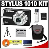 cheap Olympus Stylus 1010 10.1MP Digital Camera with 7x Optical Zoom (Black) + Spare Li-50B Battery + Card Reader + Compact Padded Camera Case