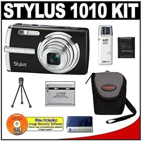 Olympus Stylus 1010 10.1MP Digital Camera with 7x Optical Zoom (Black) + Spare Li-50B... 