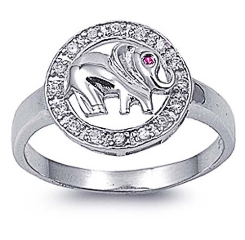 Elephant diamond wedding ring