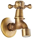 【選べる4種】雰囲気が変わる アンティーク　水道 ブロンズ 銅製 水栓 蛇口 十字取手　DIY　インテリア　エクステリア ガーデニング 用 に Aタイプ