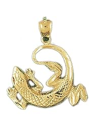 Dazzlers Solid 14k Gold Lizard Charm Pendant Available in three colors from jewelsberry (weights: 5.7 grams only)