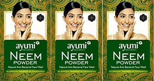 Ayuuri Natural Neem Powder Natural Anti-Bacterial Face Wash 100g x 3 Packs by Ayuuri