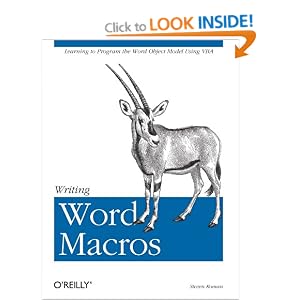 Writing Word Macros: An Introduction to Programming Word using VBA