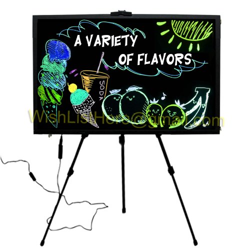 LED Light-Up Dry Erase Menu Sign Message Writing Neon Board 35x23 NEW