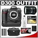 Nikon D300 DX 12.3MP Digital SLR Camera with 18-200mm f/3.5-5.6G ED-IF AF-S VR DX Nikkor Zoom Lens + MB-D10 Battery Grip + 8GB Card + EN-EL3e Battery + Case + Cameta Bonus Accessory Kit