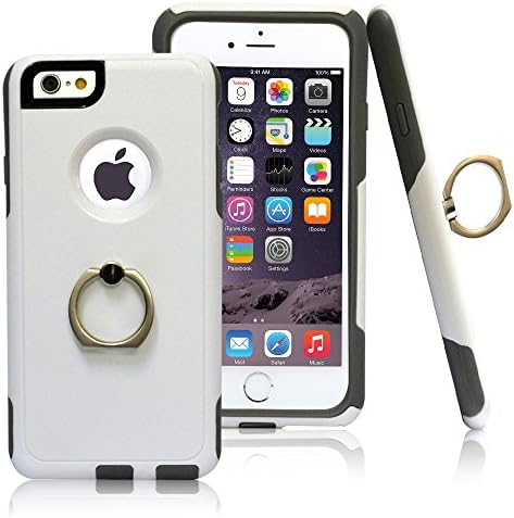 iPhone 6 PLUS/6S PLUS Case,CLOUDS Ruggd Tough TPU Ring Holder Bumper Back Cover Super Durable Case