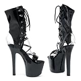 7 Inch Women's Sexy Shoes High Platform High Heel Sandal With Lace Up Ankle Wrap