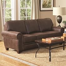 Big Sale Bentley Collection Sofa Couch in Brown Coated Microfiber