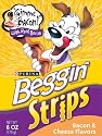 Beggin' Strips, Cheese & Bacon Flavor Dog Snacks, 6-Ounce Bags (Pack of 10)