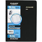 AT-A-GLANCE Daily Appointment Book 2016, Two-Person, 8 x 10-7/8 Inches, Black (70-222-05)