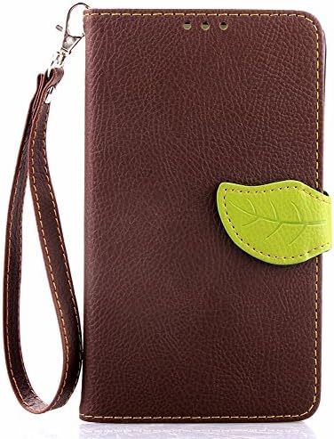 amyko-Leaf Style flip Case for Samsung galaxy Note edge,Wallet Card Holder PU Leather Carrying Protective Case with Stand Credit Card Holder Samsung Galaxy Note edge case (Brown)