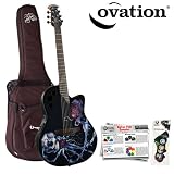 Ovation DJ Ashba Demented DJA34-BDY Acoustic-Electric Guitar with Custom Bone Daddy Graphics - Includes: DPS/Planet 16 Pick Sampler